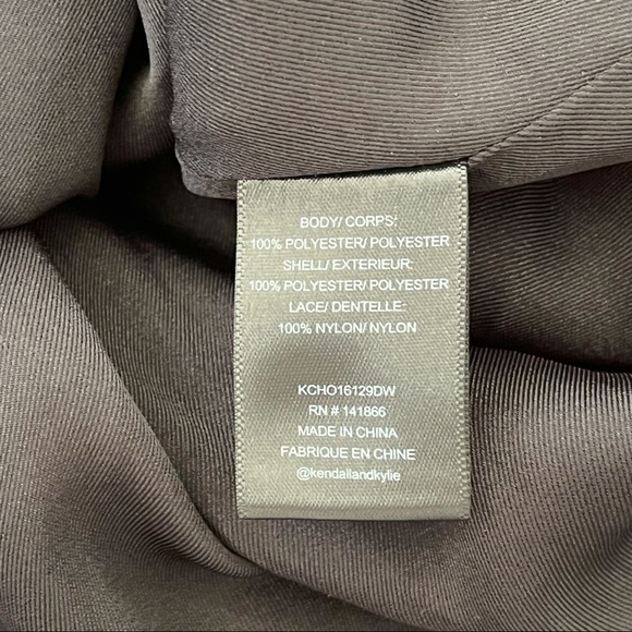 NWT Kendall and Kylie Black and Nude Strappy Slip Dress sz L - Picture 5 of 11